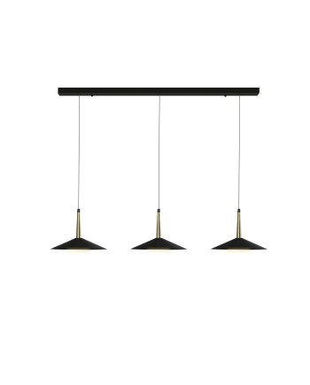 ORION * LÁMPARA LINEAL NEGRO/CUERO 3L LED  24W 3000K